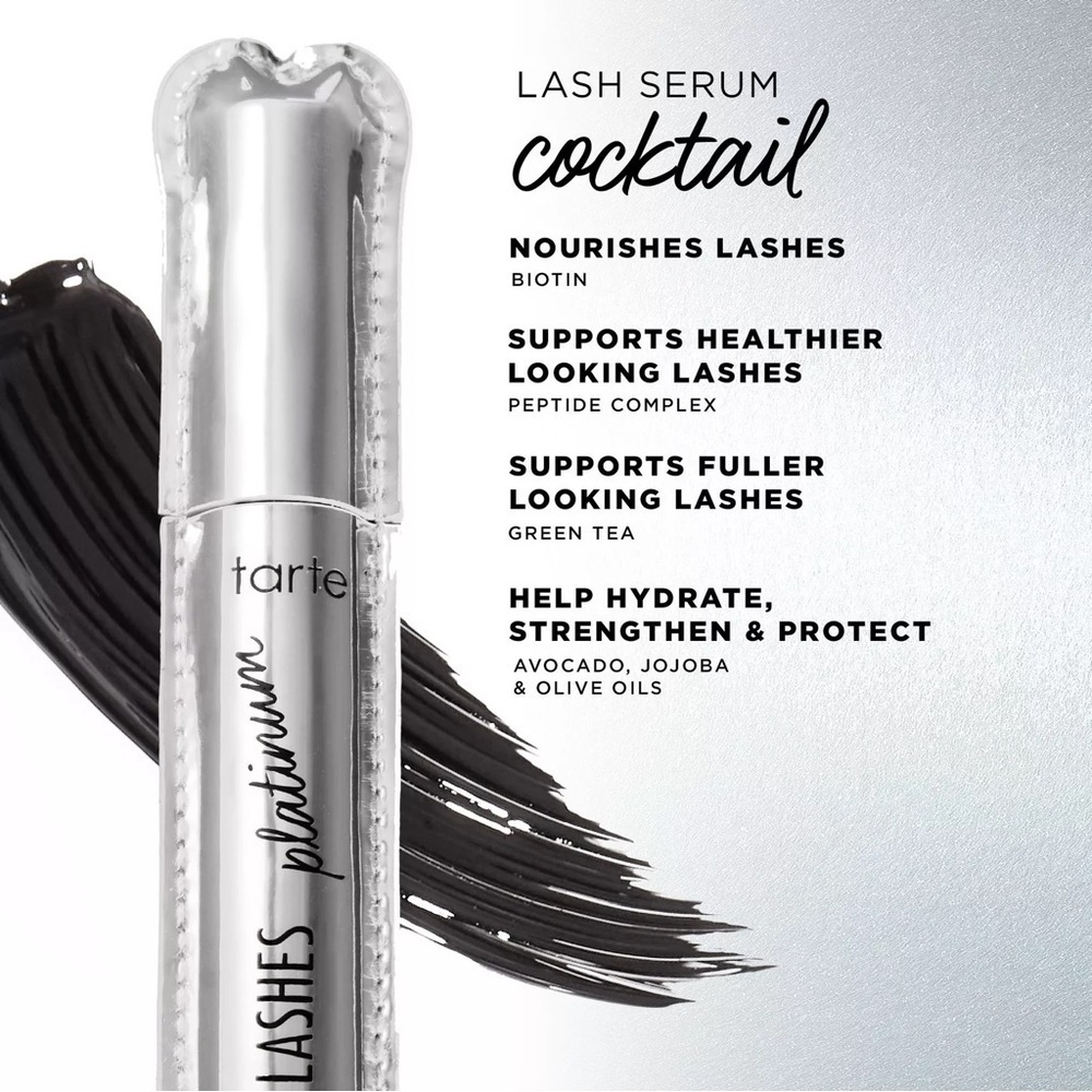Tarte Lights, Camera, Lashes Platinum Volumizing Mascara Full Size Black NIB - Picture 2 of 6
